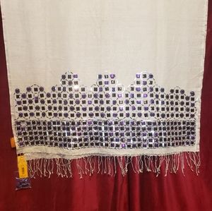 Tories Burch Purple Sequin 'Octagon 'Scarf